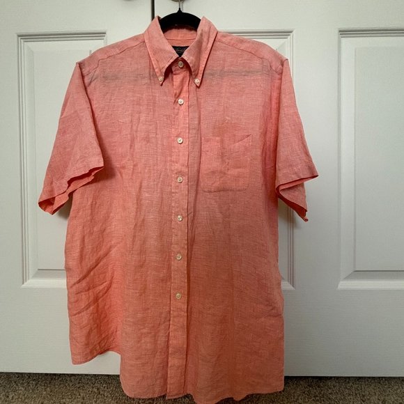 Brooks Brothers Men's 100% Irish Linen Short-Sleeve Shirt - Picture 1 of 9